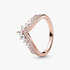 Anillo Hueso de los deseos Princesa Bañado en Oro Rosa de 14k Anillo Hueso de los deseos Princesa Bañado en Oro Rosa de 14k