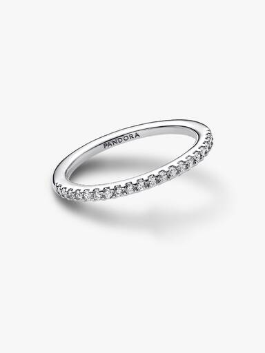 Anillo Banda Brillante Plateado
