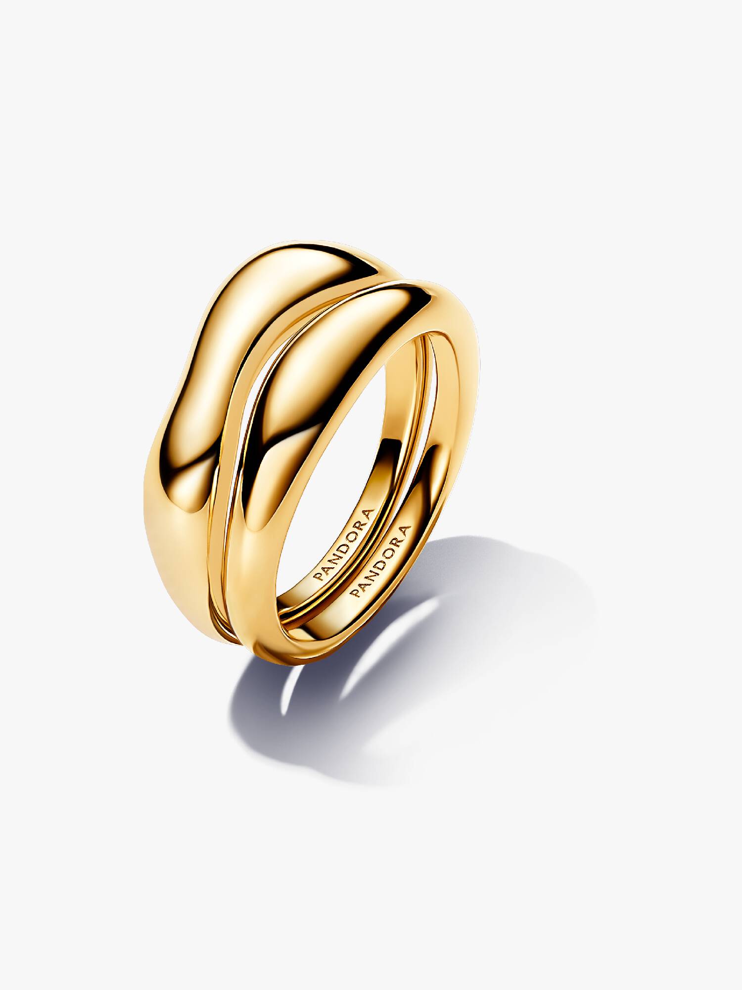 Anillos Combinables Forma Orgánica Oro
