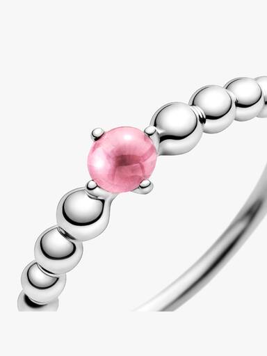 Anillo de cuentas con piedra natal de octubre