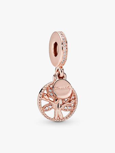 Charm Colgante Generaciones De Familia Recubrimiento en Oro Rosa de 14k Talla única