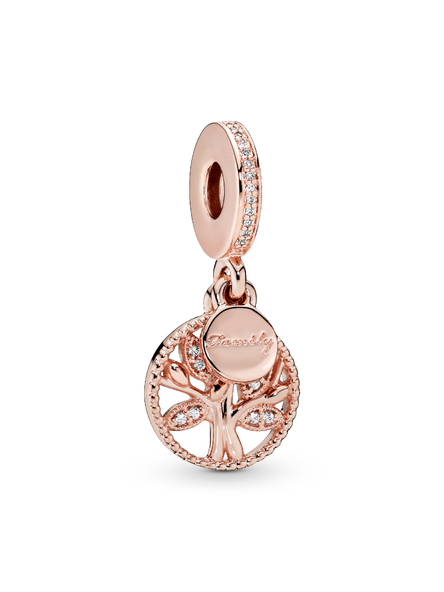 Charm Colgante Generaciones De Familia Recubrimiento en Oro Rosa de 14k Talla única