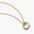 Collar Círculo Forma Orgánica en Pavé y Perla Cultivada de Agua Dulce Oro Collar Círculo Forma Orgánica en Pavé y Perla Cultivada de Agua Dulce Oro