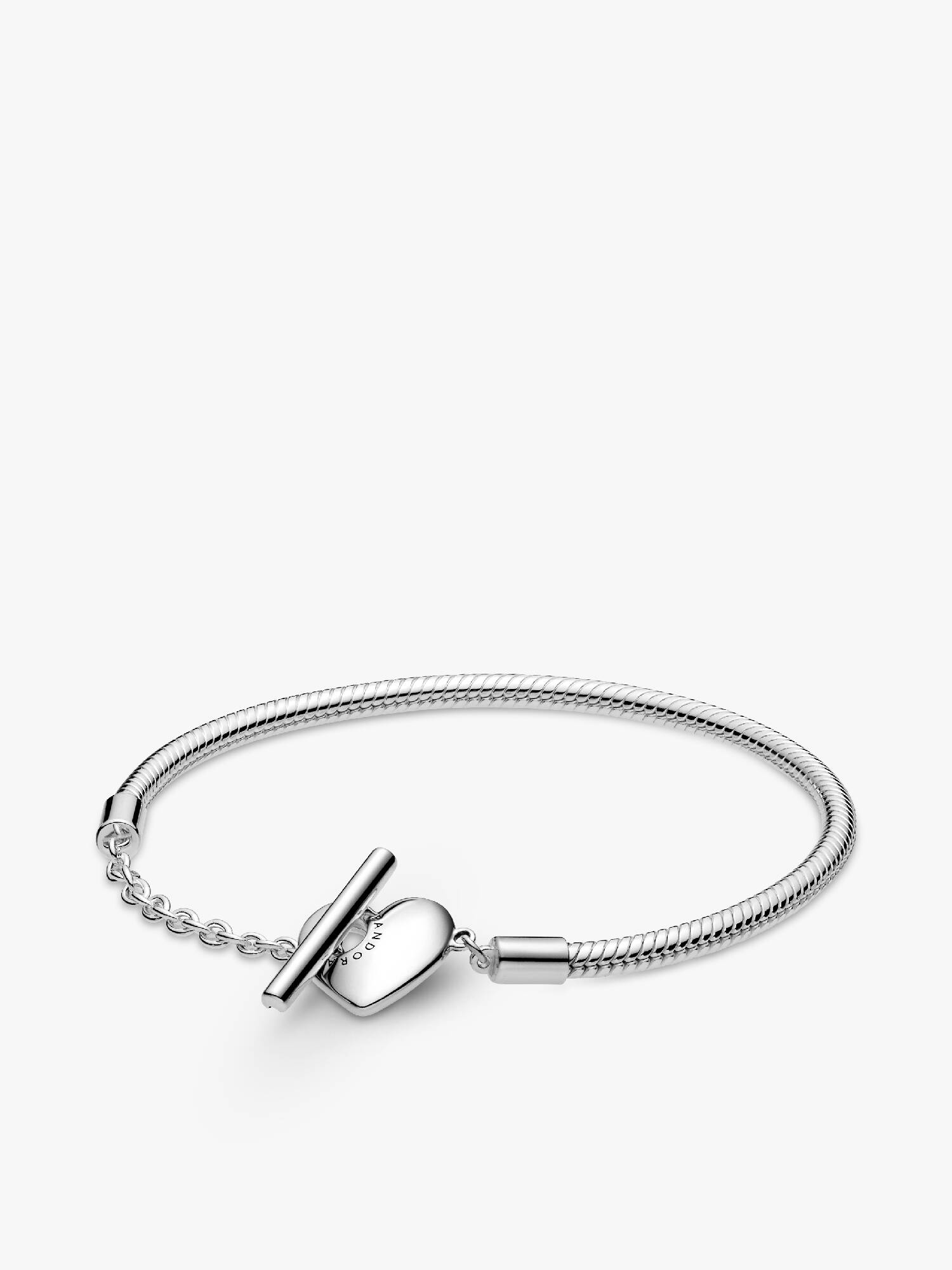 Brazalete Moments Cadena De Serpiente Con Cierre En T Y Corazón 16 cm