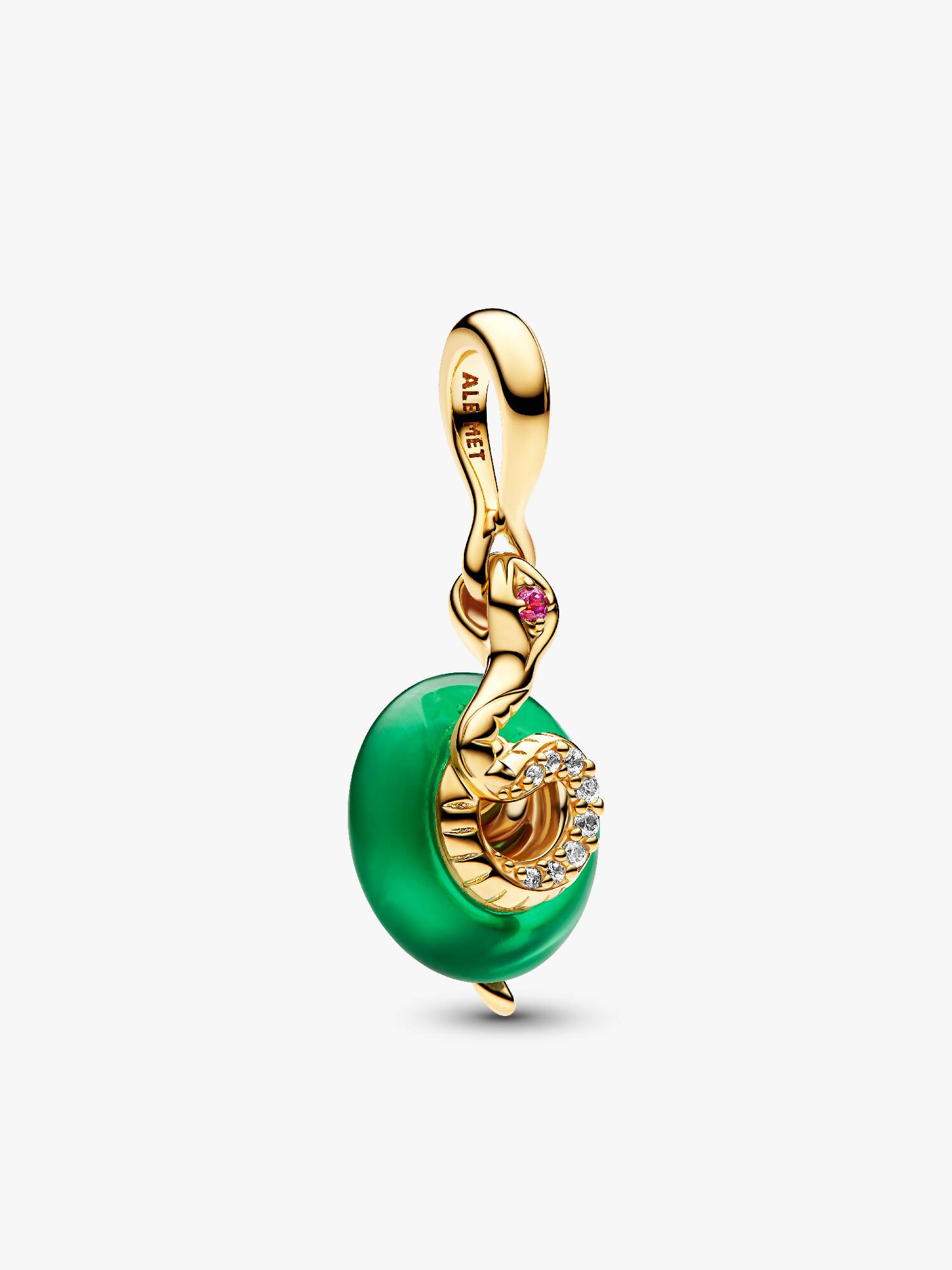 Charm Colgante Serpiente Verde de Cristal de Murano Talla única