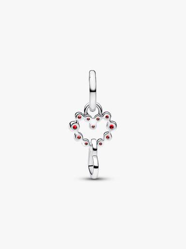 Charm Colgante Corazon Conectado y Gemas Rojas