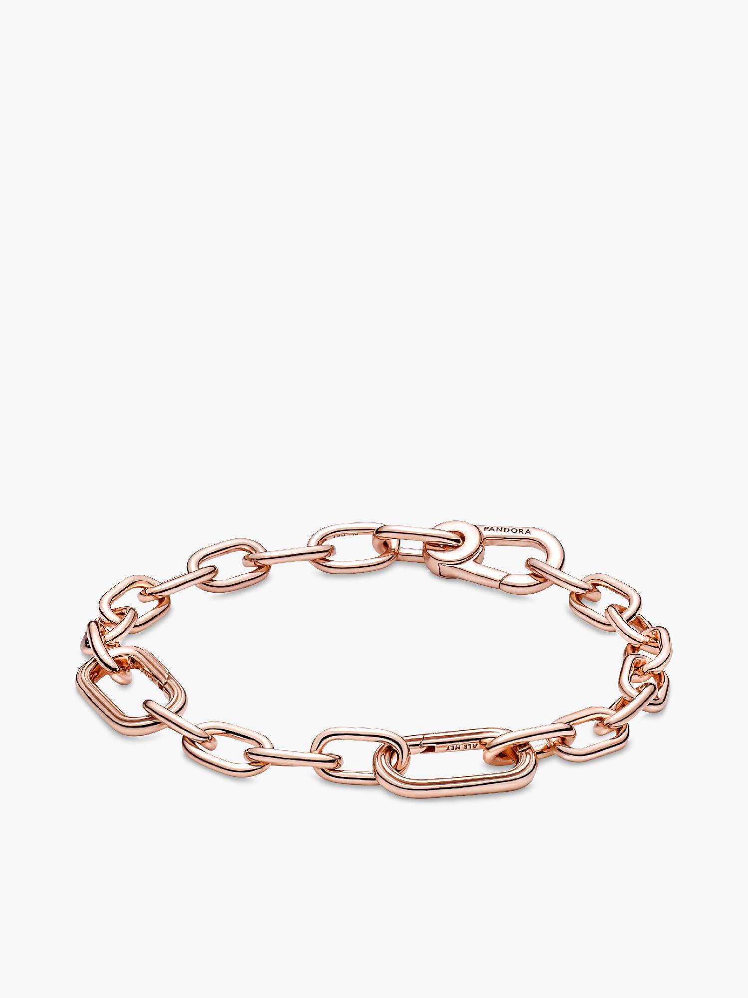Brazalete De Cadena De Eslabones Dos Conectores Recubrimiento en Oro Rosa De 14K Pandora Me 15 cm