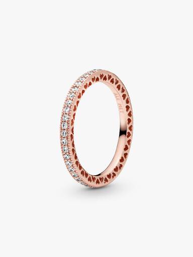 Anillo corazones con brillo