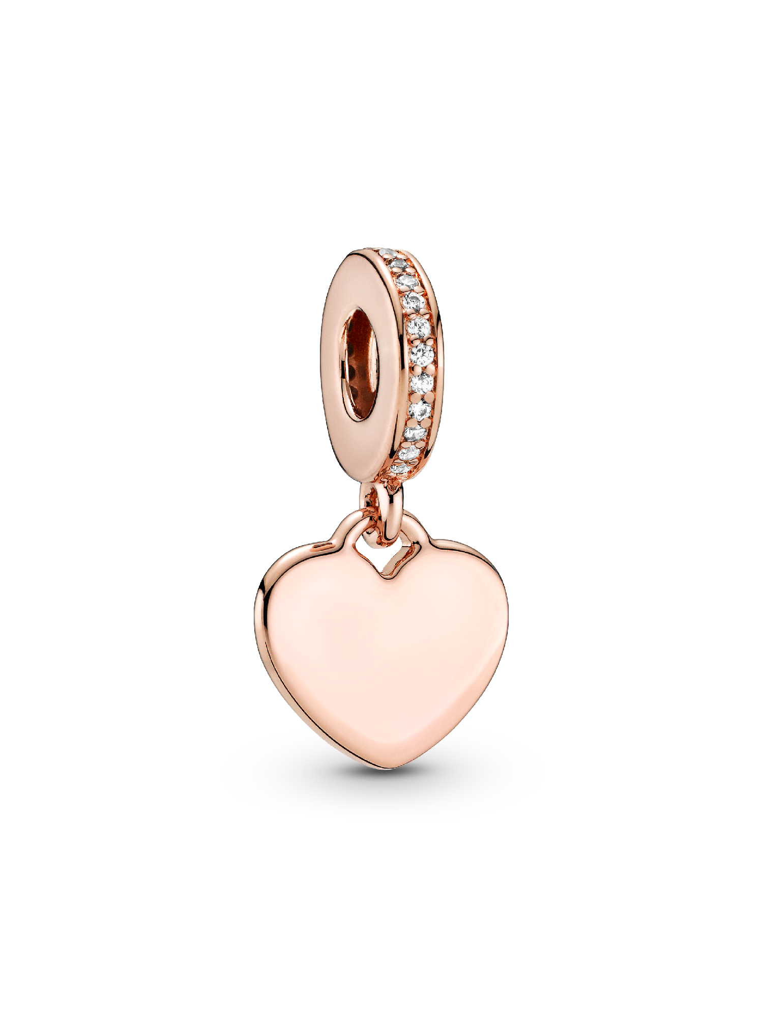Charm Dije Etiqueta de Corazón para Grabar Rosa