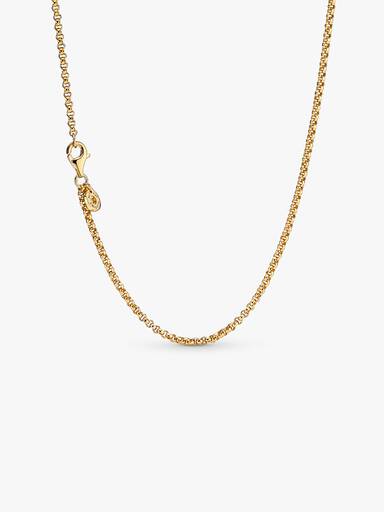 Collar De Cadena Rolo En Bañado Oro 14K