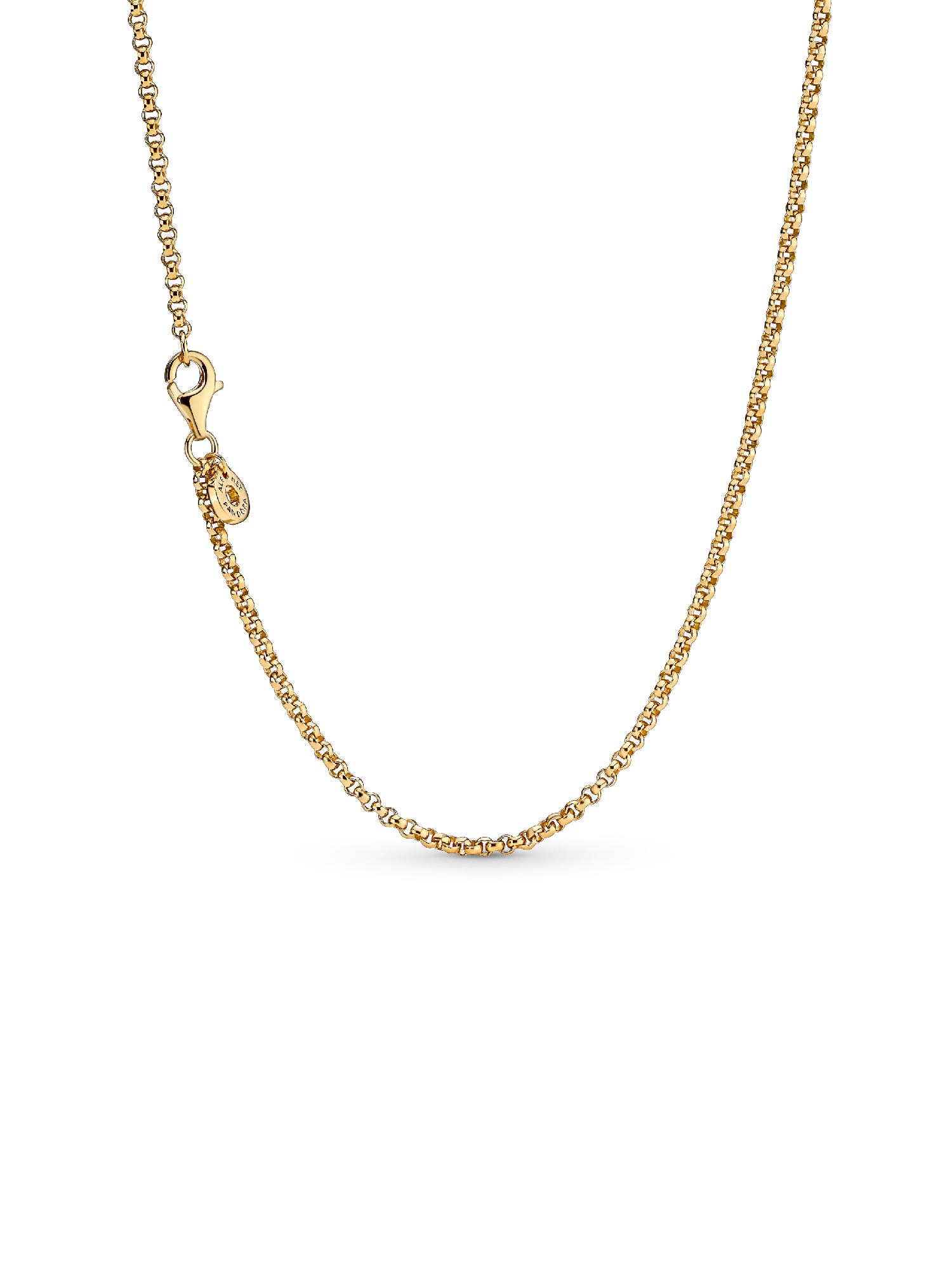 Collar De Cadena Rolo En Bañado Oro 14K