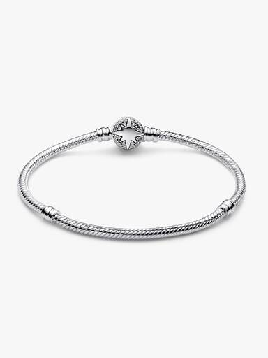 Brazalete Pandora Moments Cadena de Serpiente con Cierre de Estrella Polar 16 cm