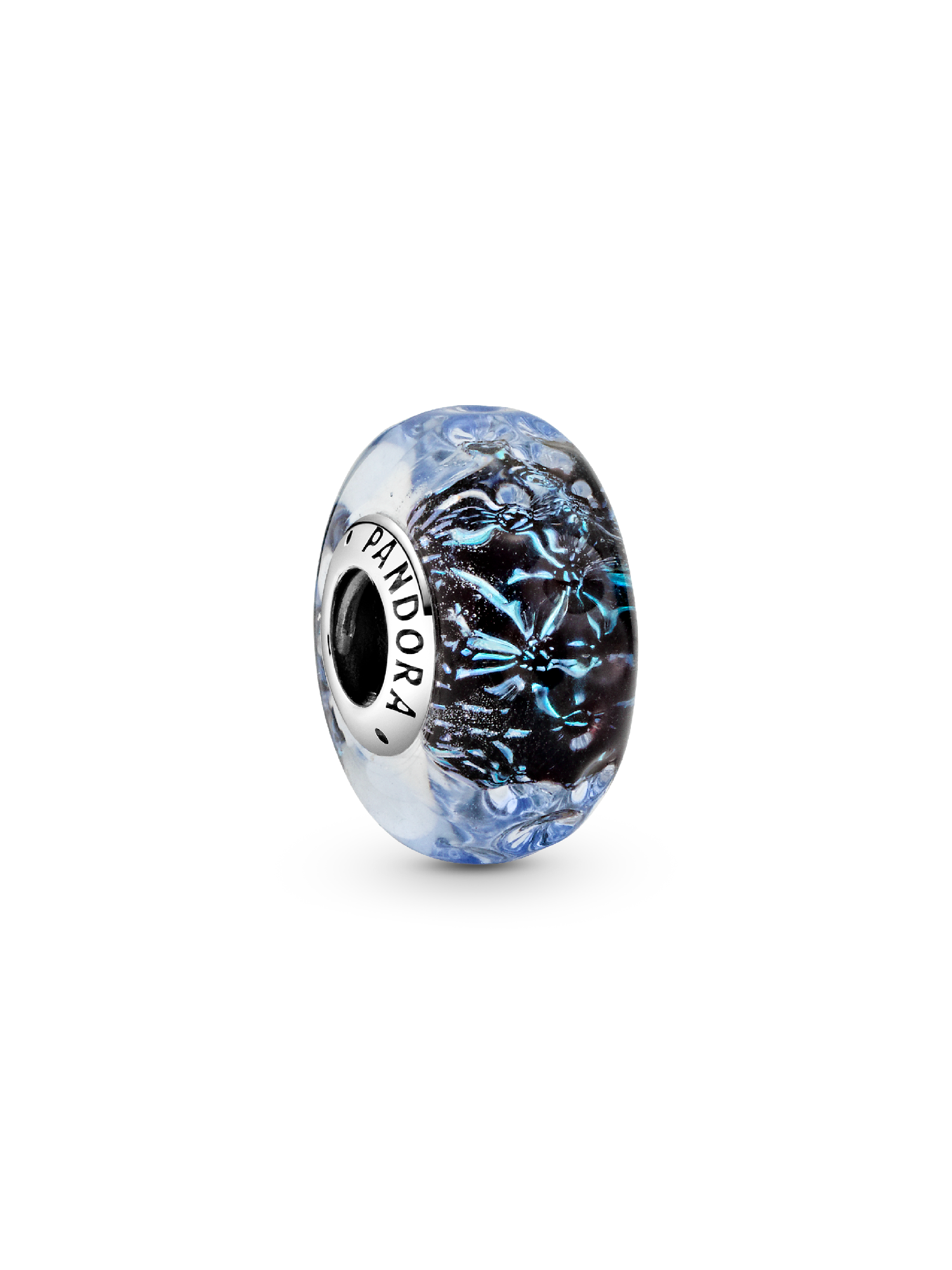 Charm Océano Ondulante De Cristal Murano Azul Oscuro