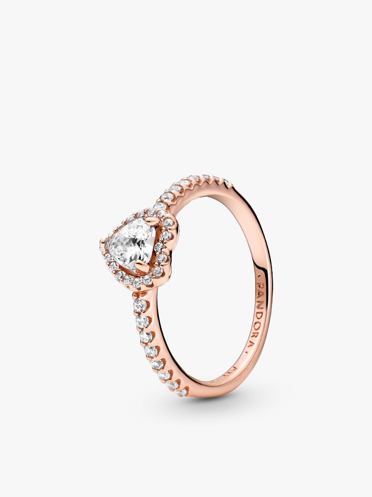 Anillo de Corazón Elevado Brillante Pandora Rose