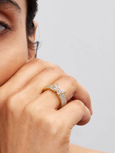 Anillo Brillante Mariposa audaz
