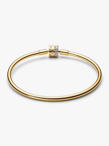 Brazalete Bañado en Oro de 14k con Circonita Cúbica Transparente