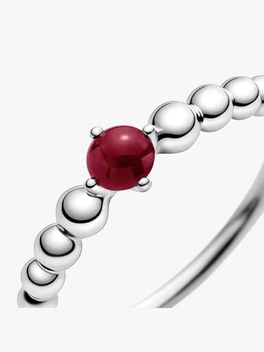 Anillo de cuentas con piedra natal de enero