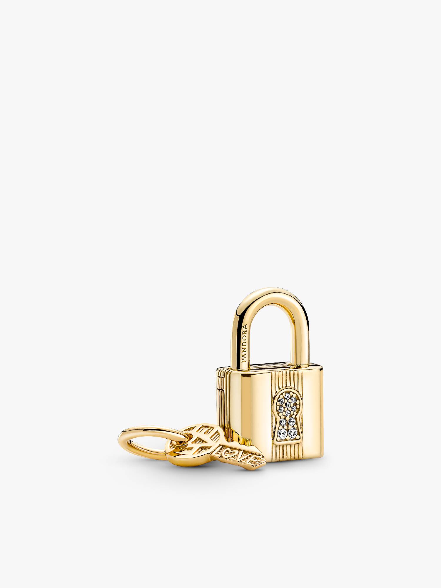 Charm Colgante Candado Y Llave Bañado En Oro 14k