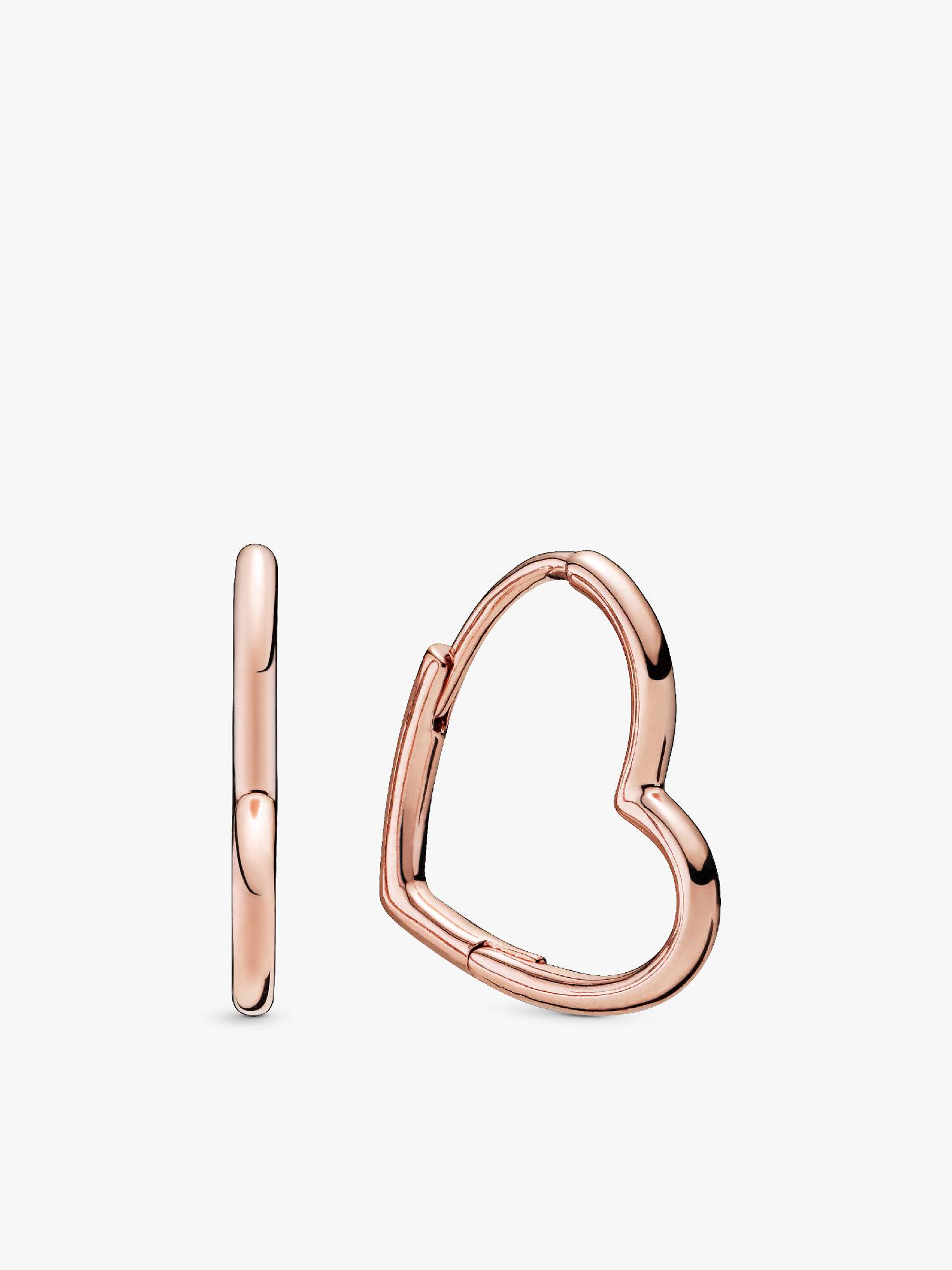 Aros tipo argolla Corazón asimétrico Bañado en Oro Rosa de 14k