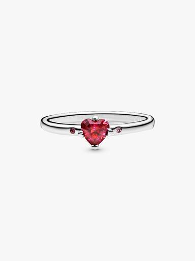 Anillo Corazón rojo reluciente