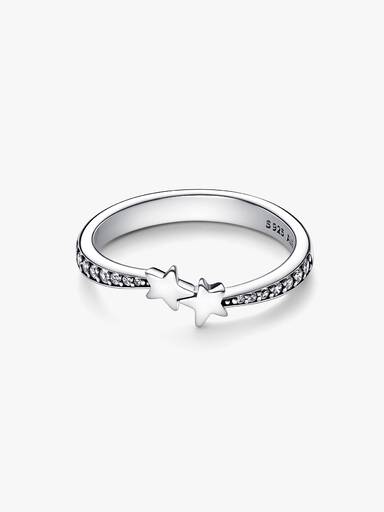 Anillo Estrellas fugaces relucientes Pandora Plata Esterlina