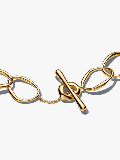 Brazalete de cadena de eslabones con forma orgánica