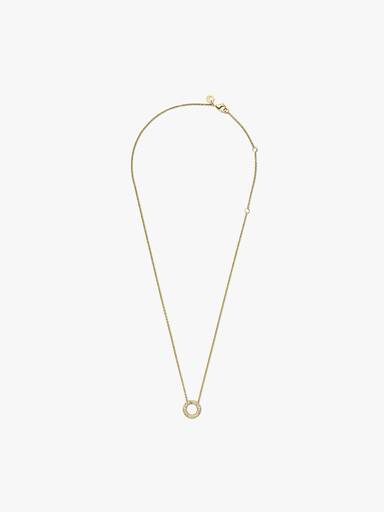 Collar Cadena Círculo De Pavé Con Logotipo Pandora Bañado en Oro de 14k
