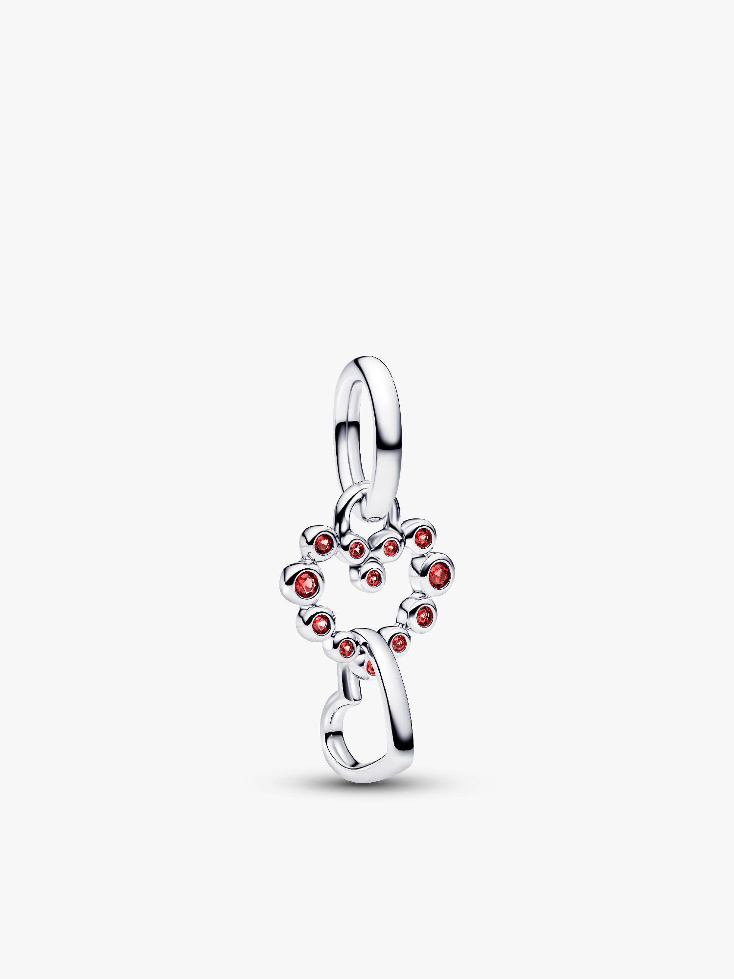 Charm Colgante Corazon Conectado y Gemas Rojas