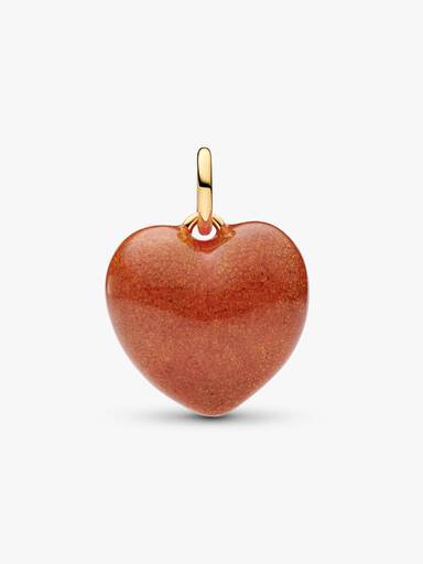 Charm Colgante de Corazón Inflado Naranja