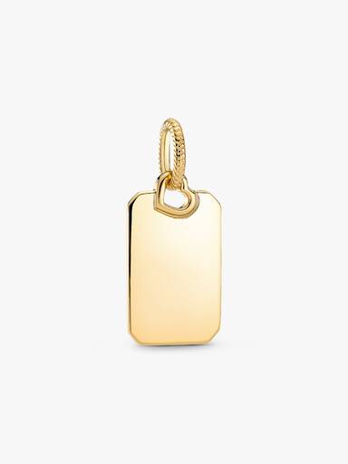 Dije Etiqueta Rectangular Grabable Dorado