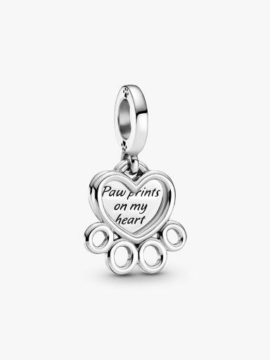 Charm Colgante Corazones E Impresión De Patita