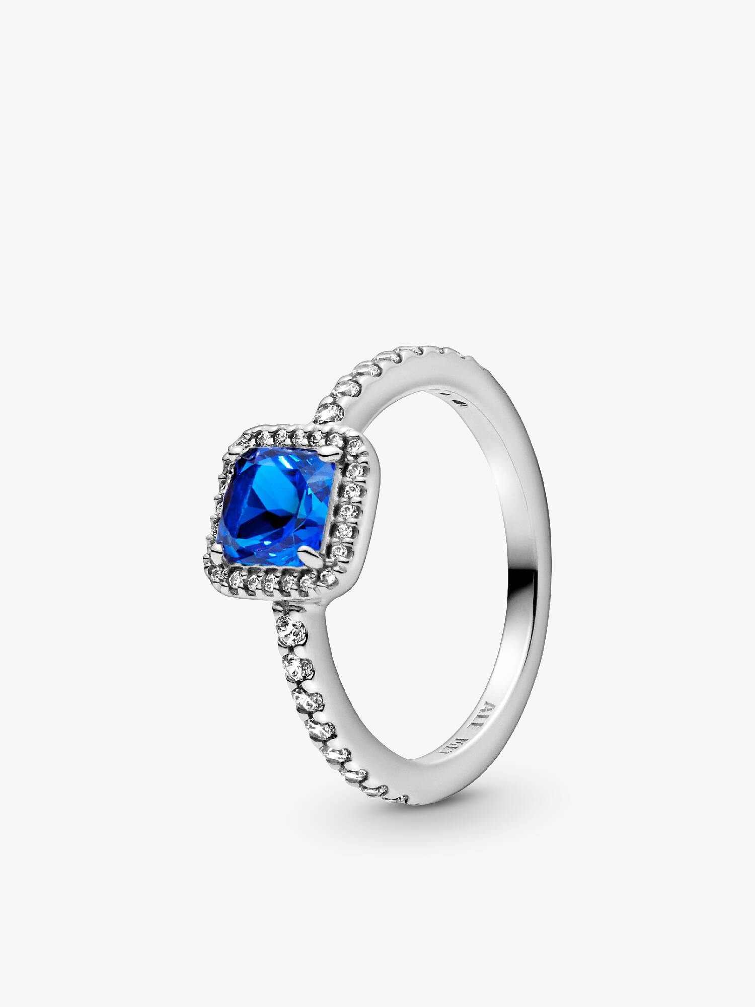 Anillo Cuadrado Azul Con Halo 50 Piedras mezcladas