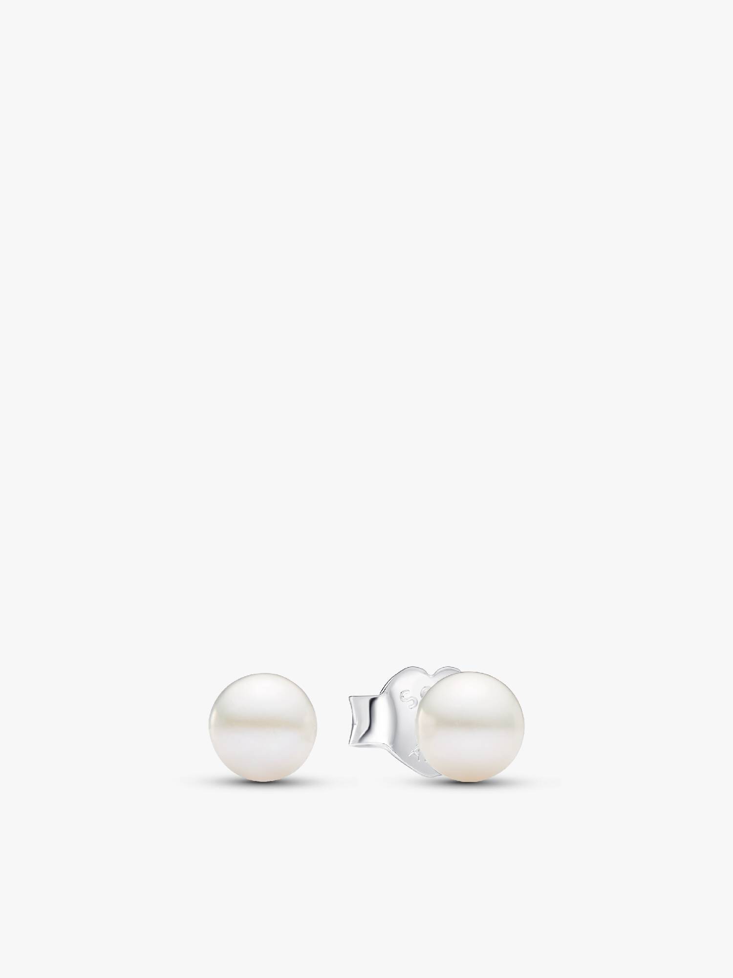 Aros de Botón Perla Cultivada de Agua Dulce Tratada de 4,5 mm Talla única