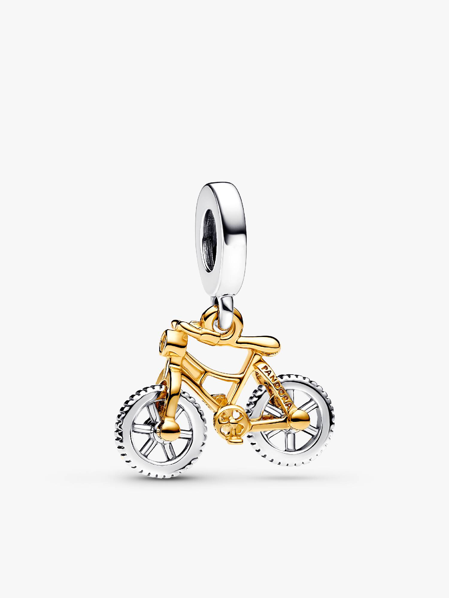Charm Colgante Ruedas de Bicicleta Girando en Dos Tonos Talla única