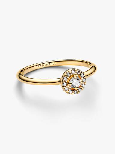 Anillo Halo Redondo en Pavé