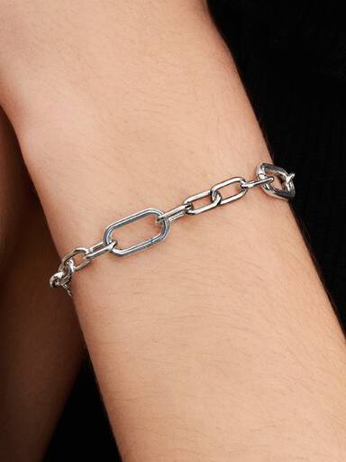 Brazalete De Cadena De Eslabones Dos Conectores Pandora Me