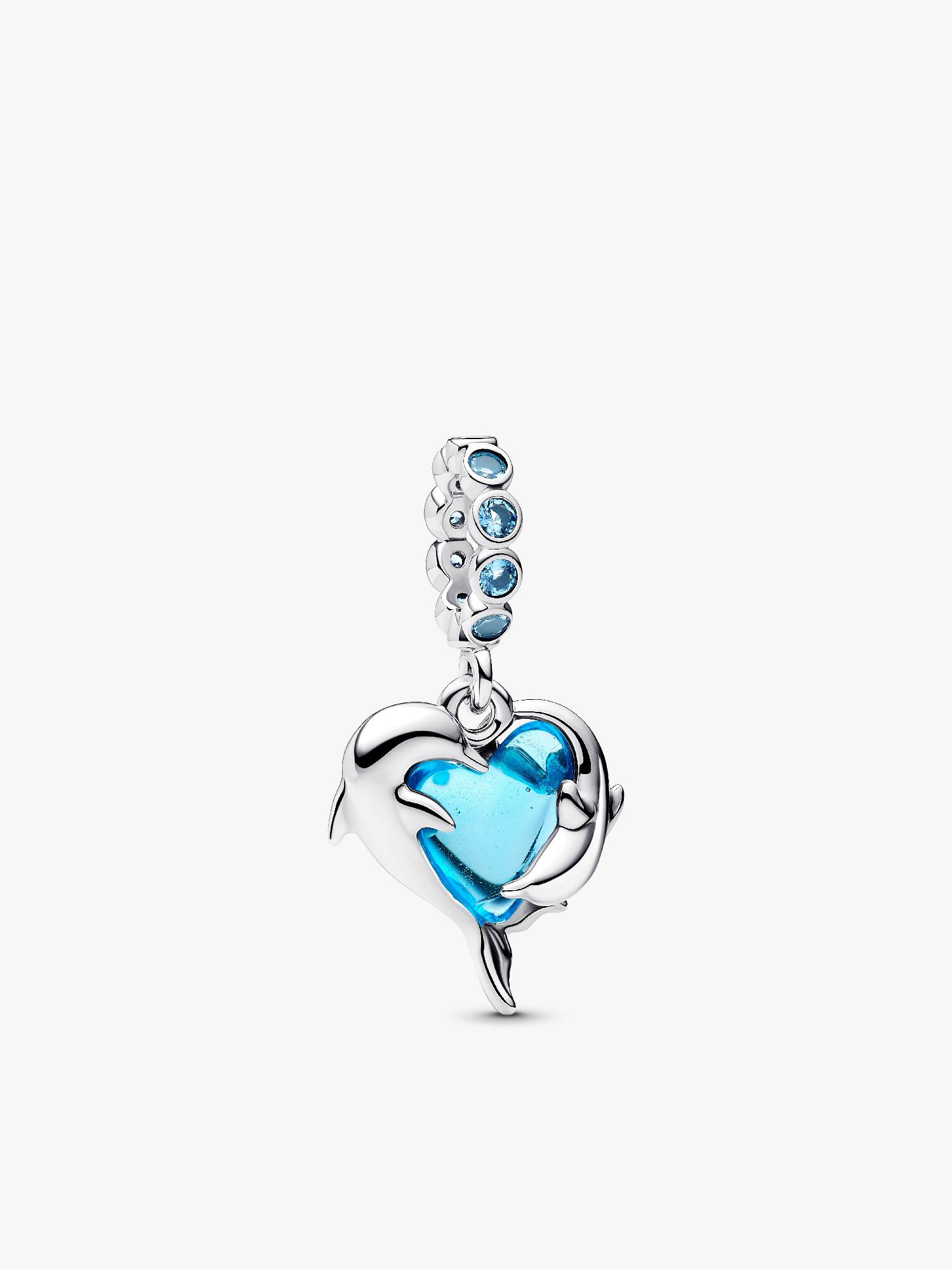 Dije Colgante Delfín de Cristal de Murano Azul