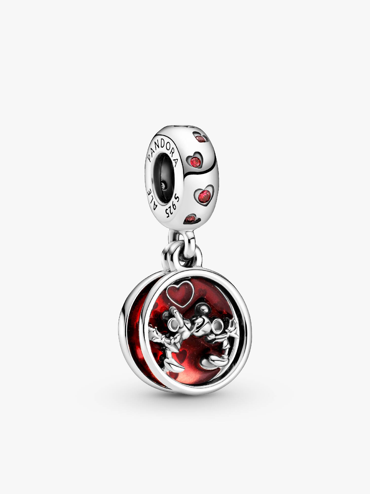 Charm colgante Amor y Besos con Mickey Mouse y Minnie Mouse de Disney.