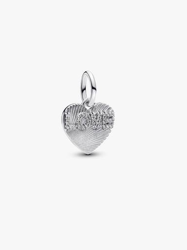Charm Dije Grabable Corazón Amor Plateado