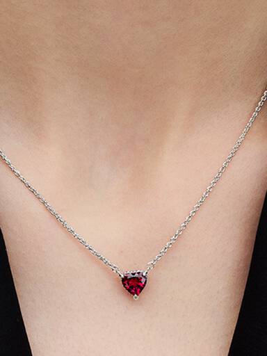 Collar collier con pendiente Halo de corazón reluciente