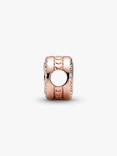 Charm de Botón Brillante para Grabar Rosa