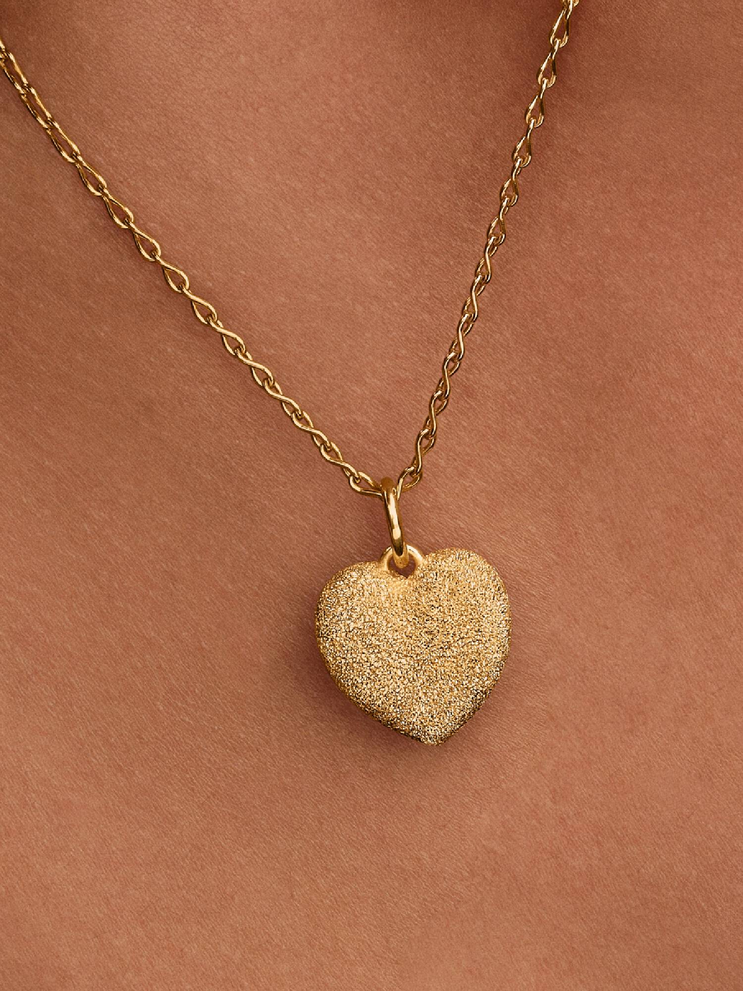 Charm colgante Corazón inflado texturizado