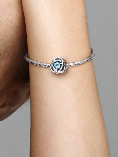Charm Círculo Eternidad Azul Aguamarina Talla única
