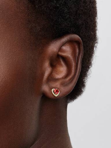 Aros de botón Corazón elevado