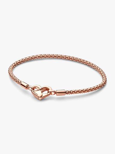 Pulsera Cadena con Tachuelas Pandora Moments Bañado en Oro Rosa de 14k