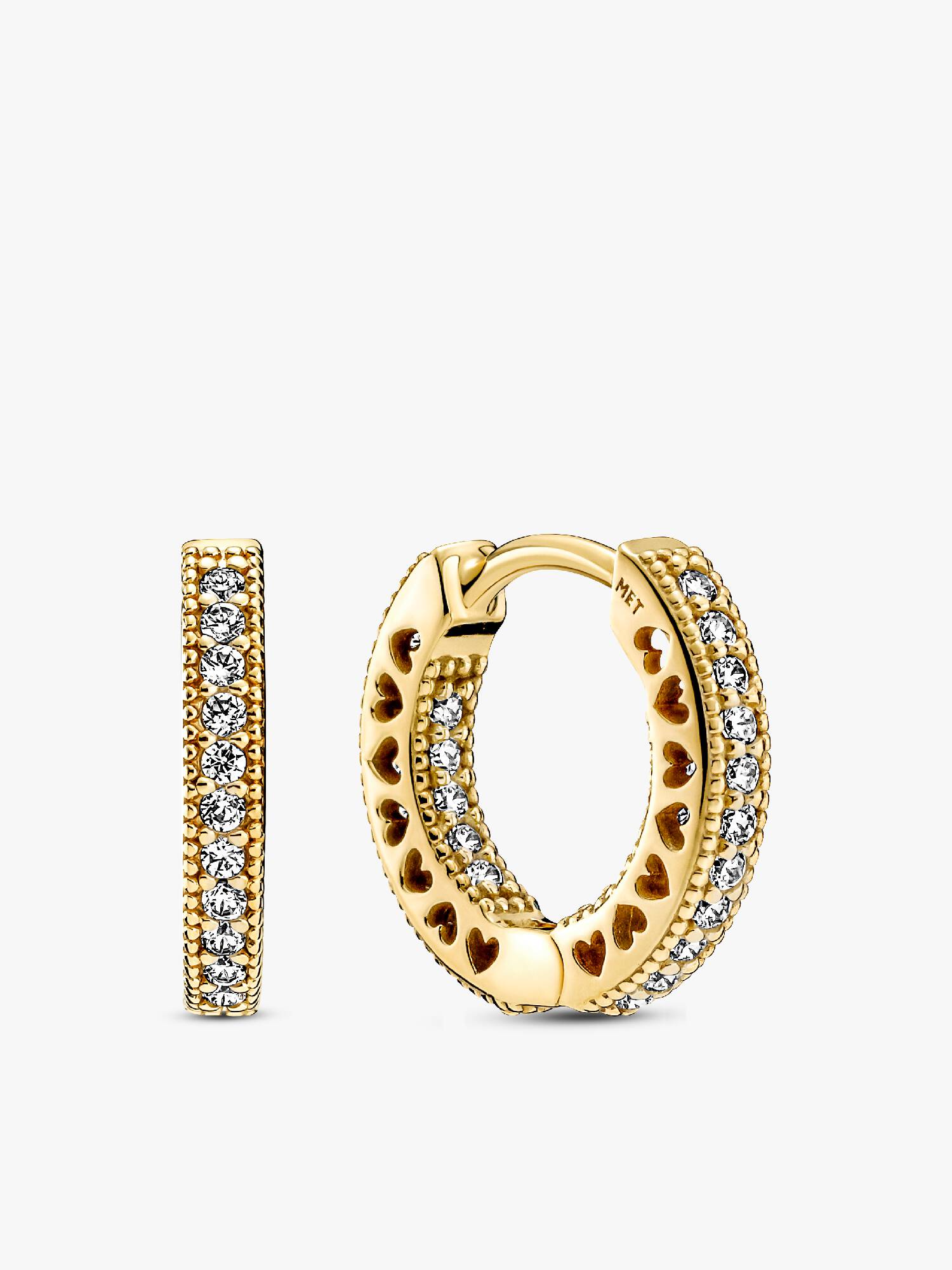Aros tipo argolla Corazón De Pavé Bañado en Oro de 14k