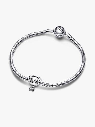 Charm Perro mascota y hueso Pandora Plata Esterlina