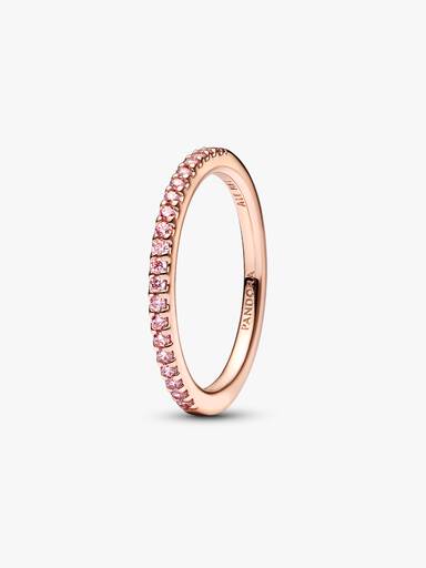 Anillo con banda rosa brillante
