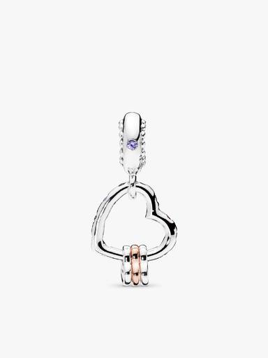 Charm Colgante Corazón Lleno De Amor Bañado en Oro Rosa de 14k