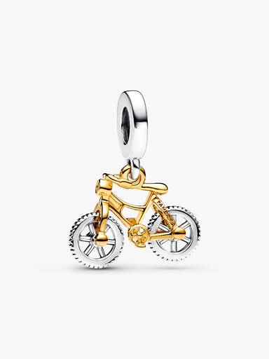 Charm Colgante Ruedas de Bicicleta Girando en Dos Tonos Talla única